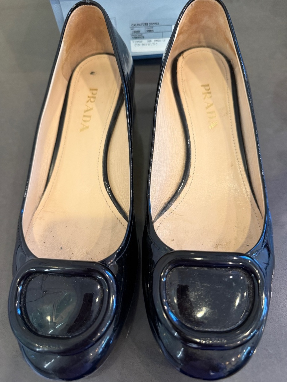 Women's Prada Black Patent Leather Low-heel shoes